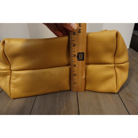Portland Leather Yellow Tote Bag Large Double Handle Shoulder Bag - Picture 15 of 16